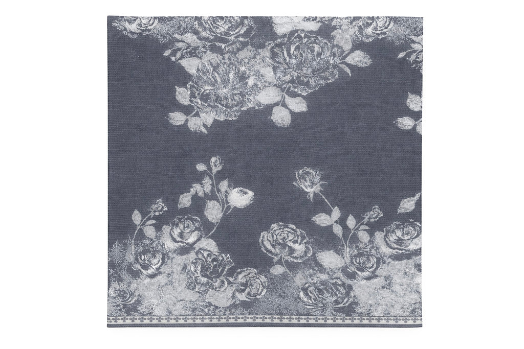 1 Cream White and Dark Blue Linen Bedsheet