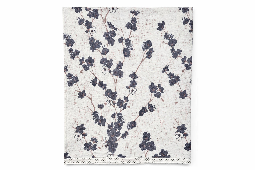 3 Off-white and Brown Linen Bedsheet