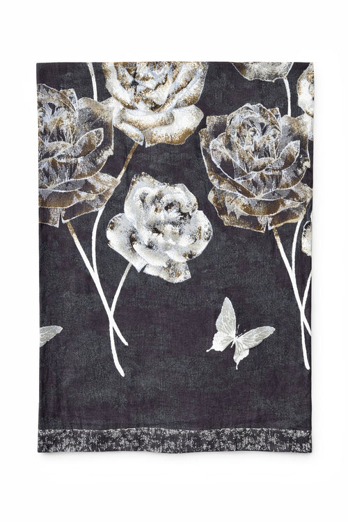 Cream and Dark Grey Linen Bedsheet