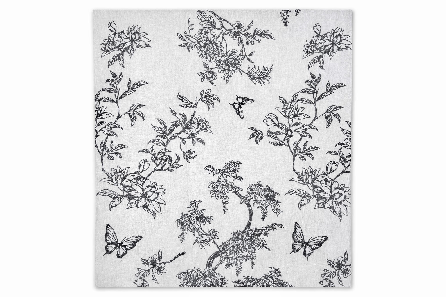 5 White and Grey Linen Bedsheet