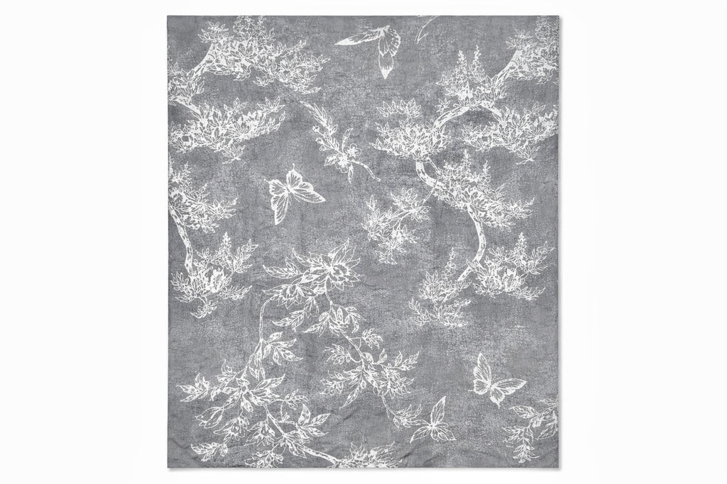 5 White and Grey Linen Bedsheet