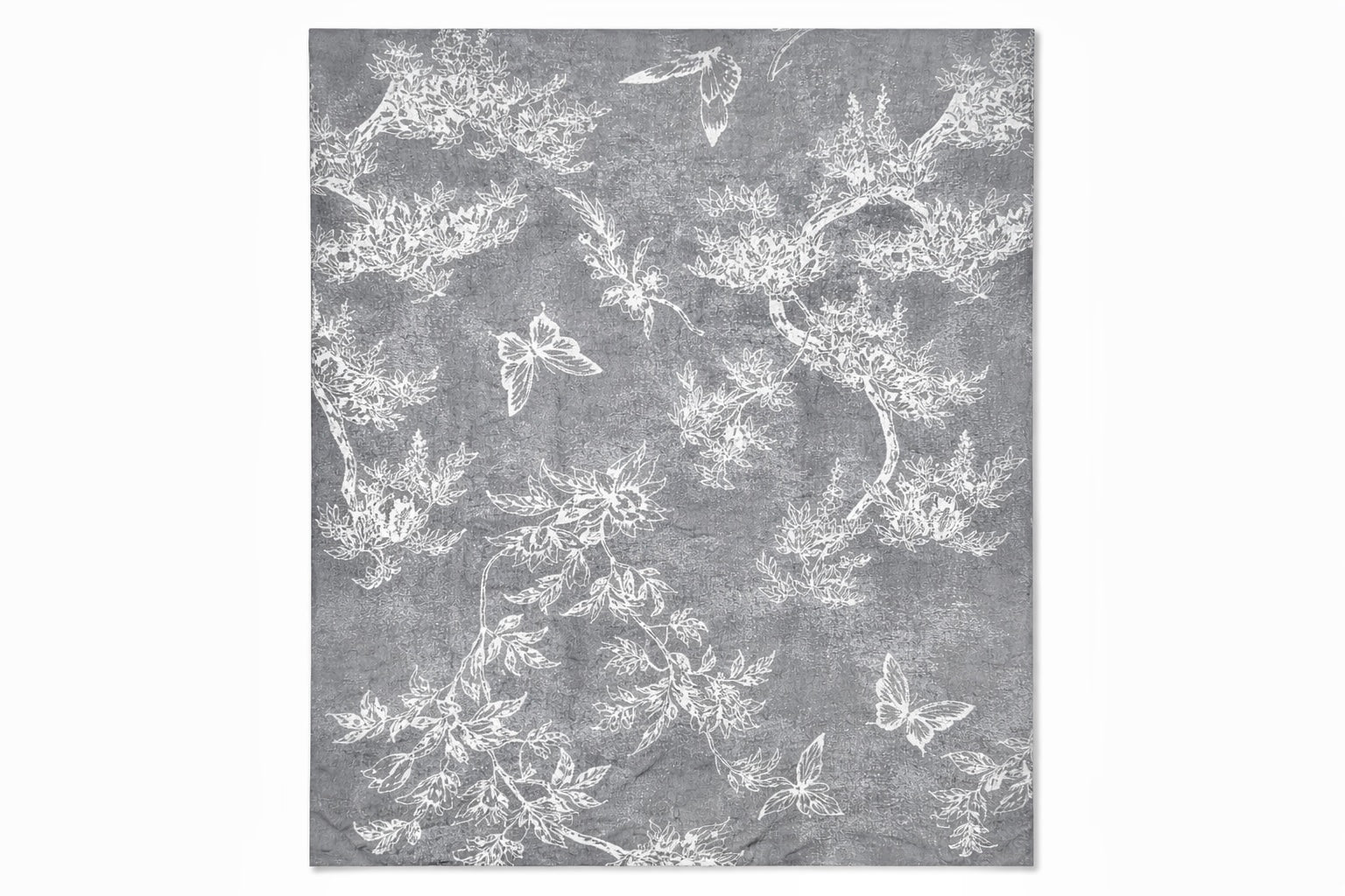 5 White and Grey Linen Bedsheet