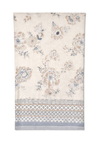 9 Cream and Dark Green Linen Bedsheet