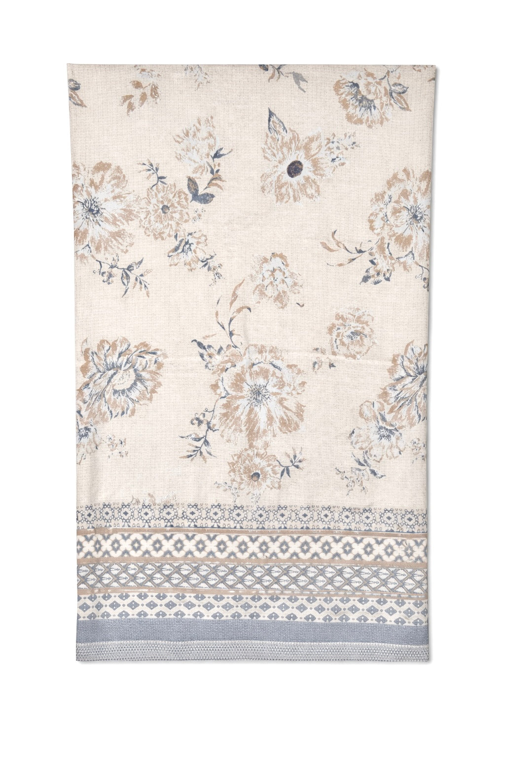 9 Cream and Dark Green Linen Bedsheet