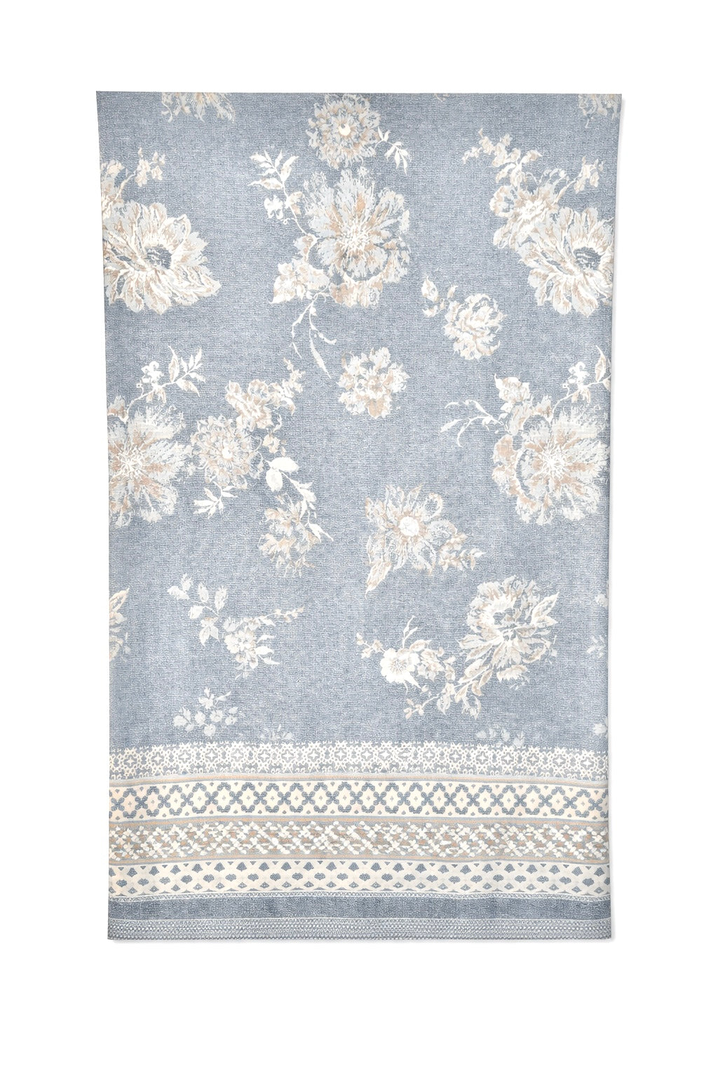 9 Cream and Dark Green Linen Bedsheet