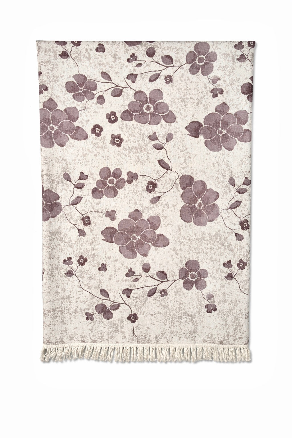 Braunes Bettlaken ausHanf mit Blumenmuster – Joyce Essentials