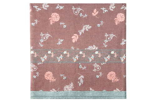 13 Off-white and Red Linen Bedsheet