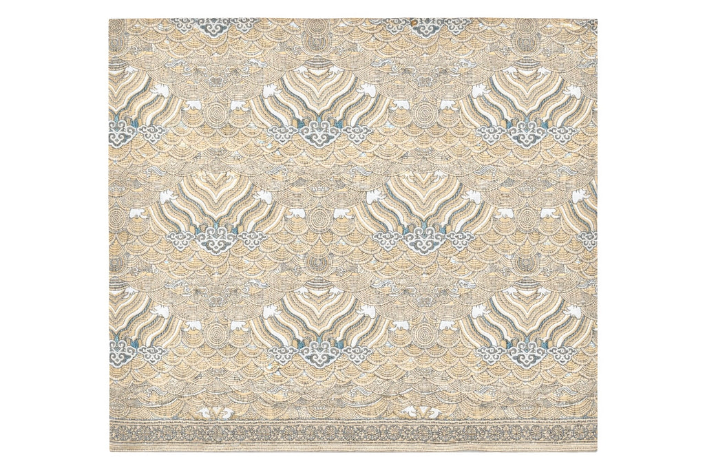 17 Gold and Dark Green Linen Bedsheet