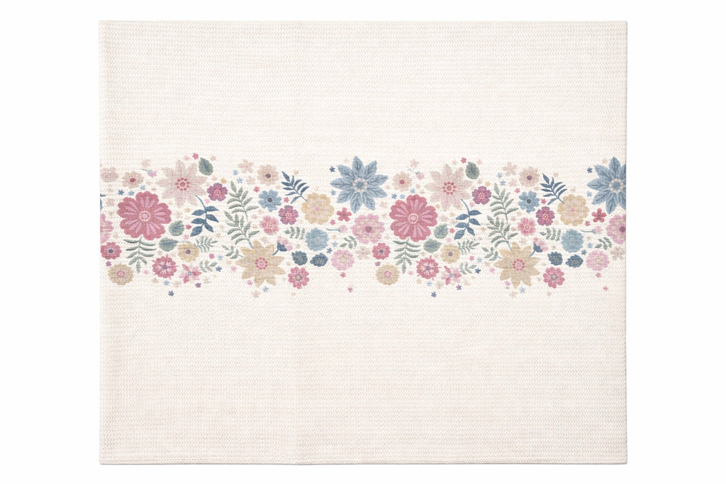 18 Flower Strip Linen Bedsheet