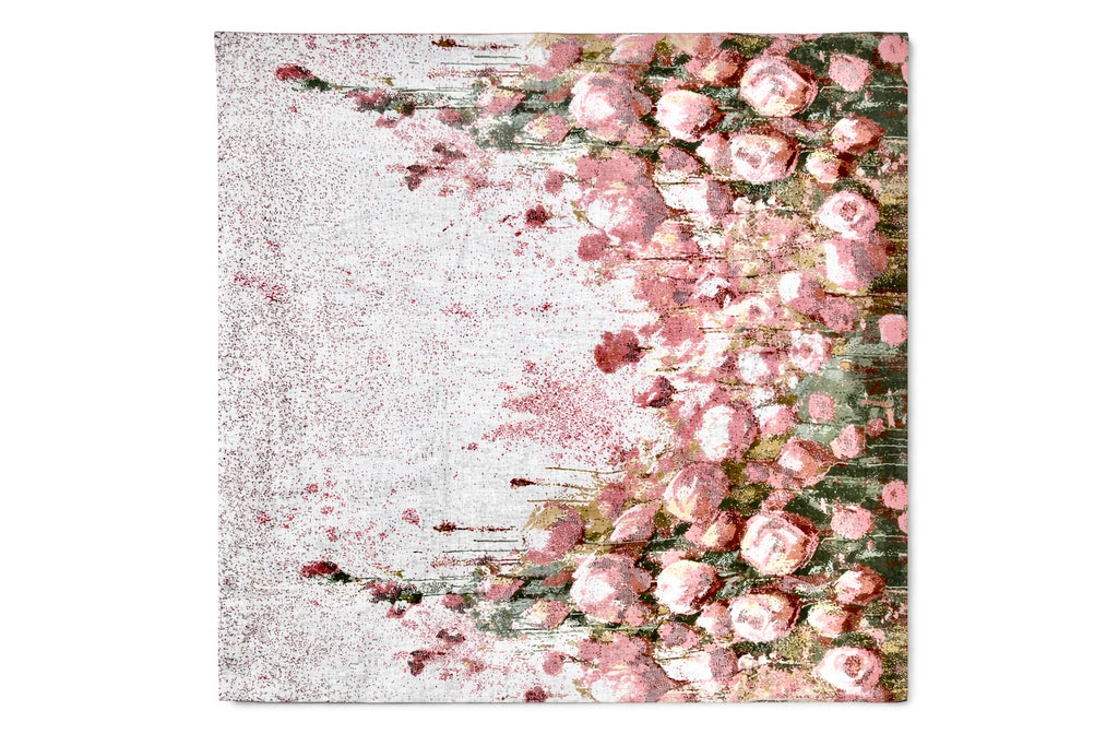 22 Pink and Dark Green Linen Bedsheet