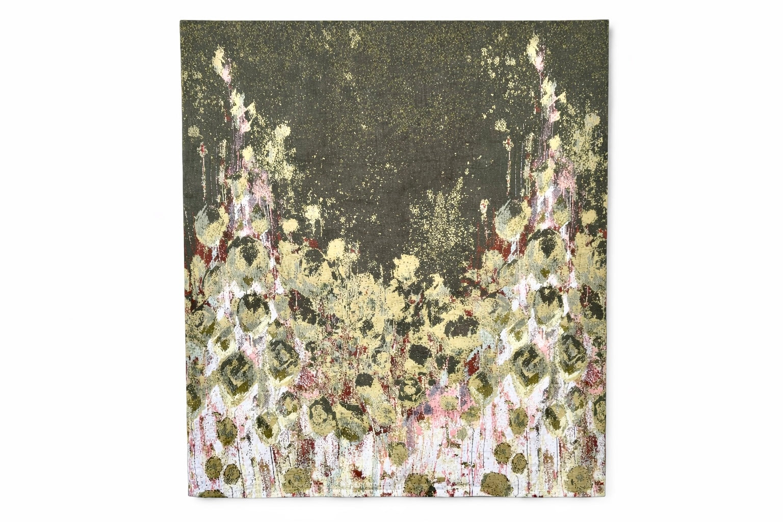 22 Pink and Dark Green Linen Bedsheet