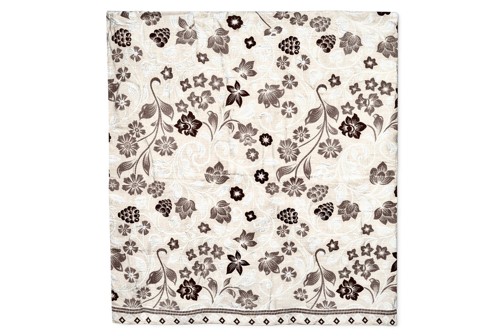 24 White and Brown Linen Bedsheet