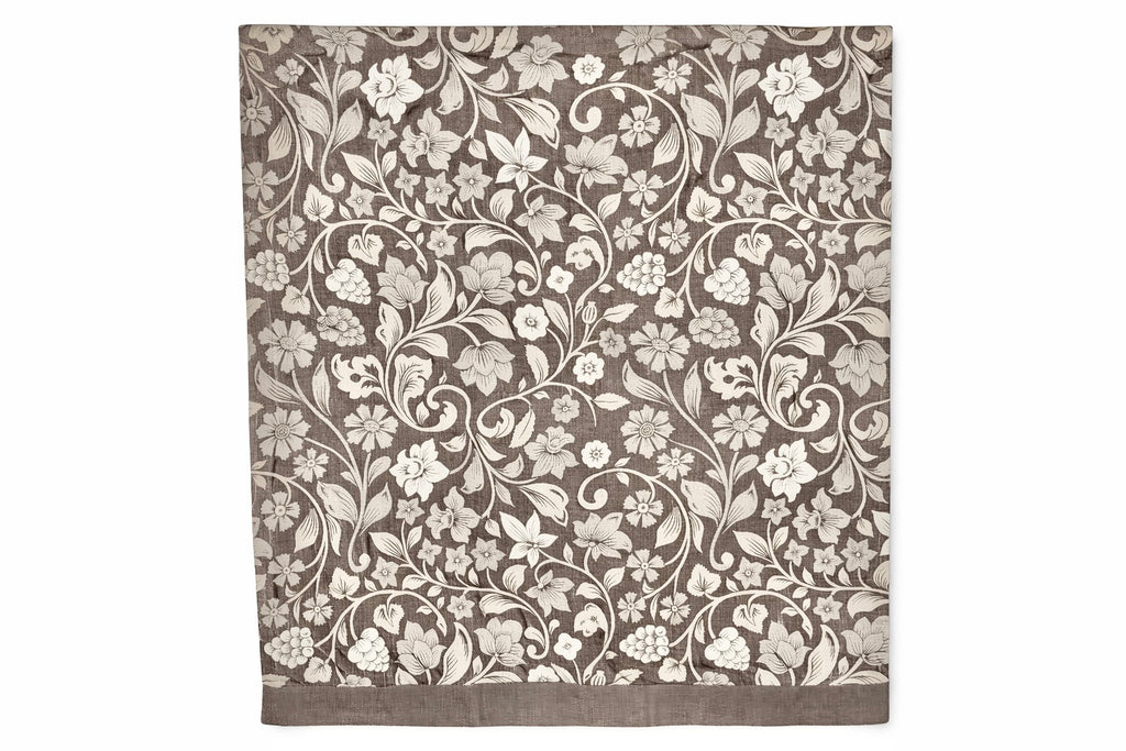 24 White and Brown Linen Bedsheet