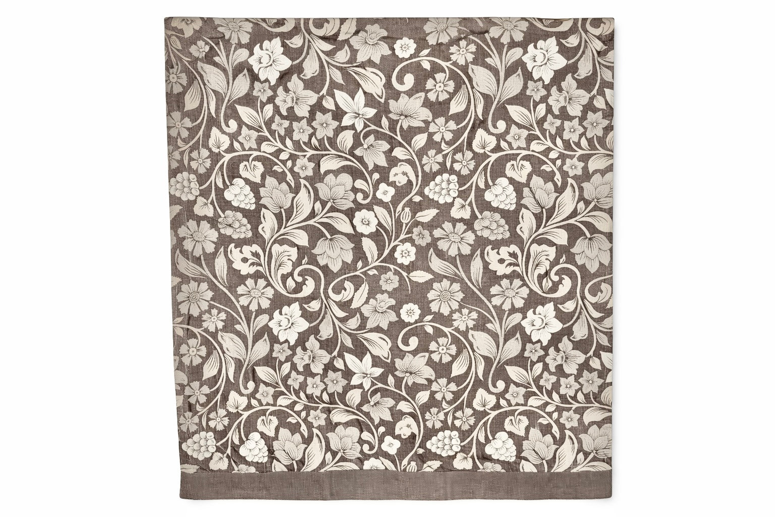 24 White and Brown Linen Bedsheet